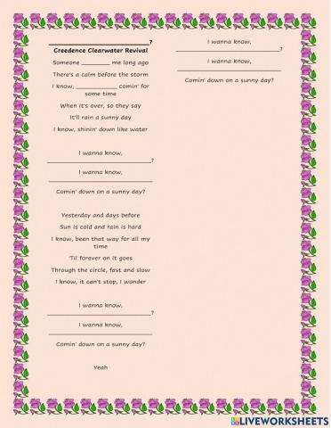 Presen perfect and past simple song