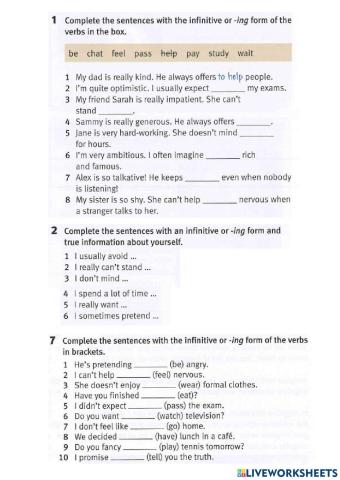 Verbs followed by gerund or infinitive