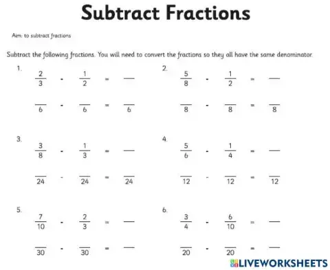 Addition and subtraction of fraction