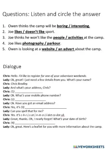 Activity Camp (Form 1 Unit 1 - English Pulse 2)