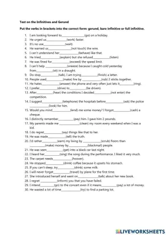 Infinitive vs gerund