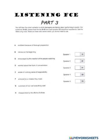 Fce listening part 3