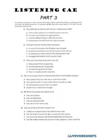 CAE LISTENING Part 3