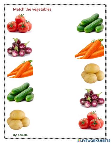 Match the vegetables