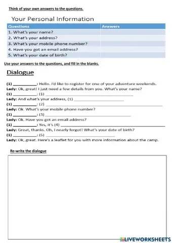 Activity Camp Dialogue (Form 1 Unit 1 - English Pulse 2)