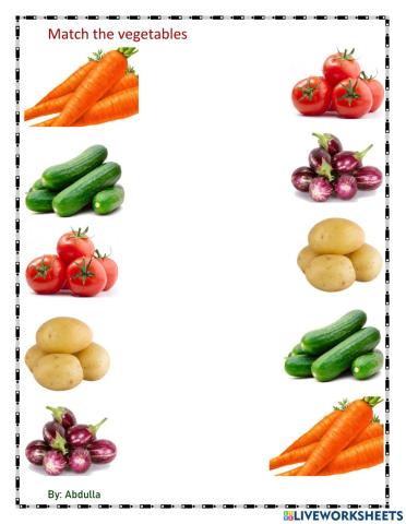 Match the vegetables