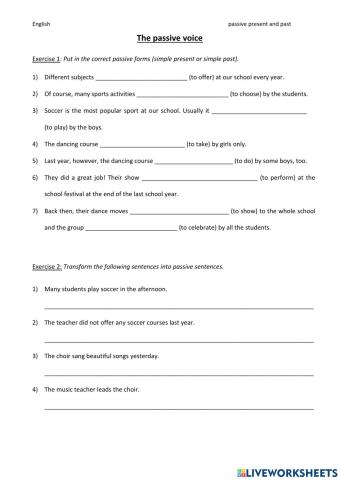 Passive simple present and simple past