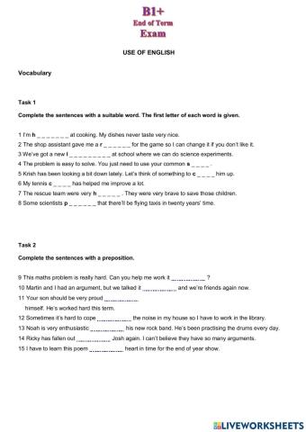 B1+ USE OF ENG- READING  March 21