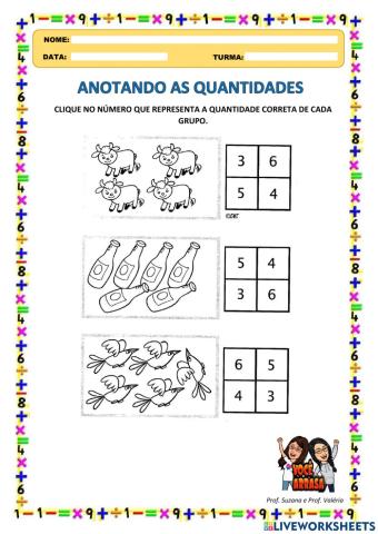 Anotando as Quantidades