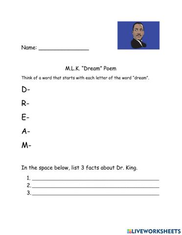 MLK Dream Poem