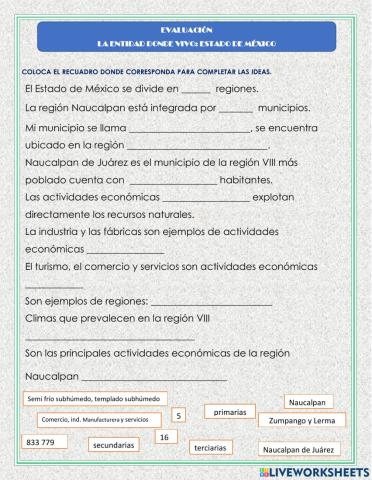 Entidad donde vivo: Estado de México