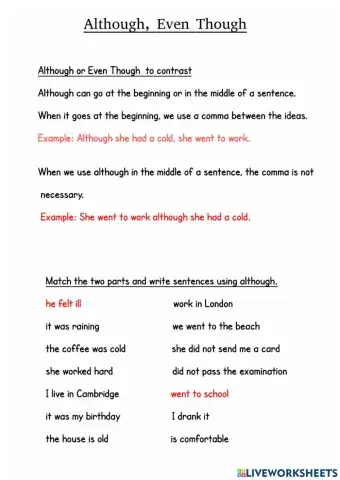 Although Even though