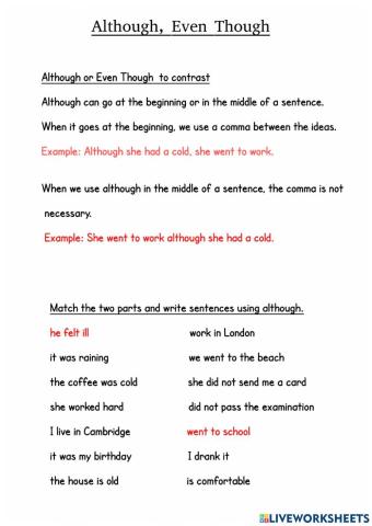 Although Even though