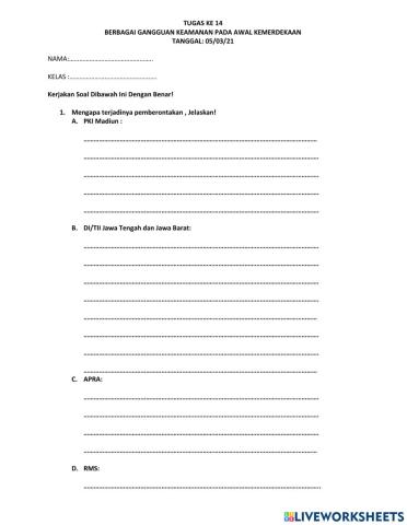 Berbagai gangguan keamanan pada awal kemerdekaan