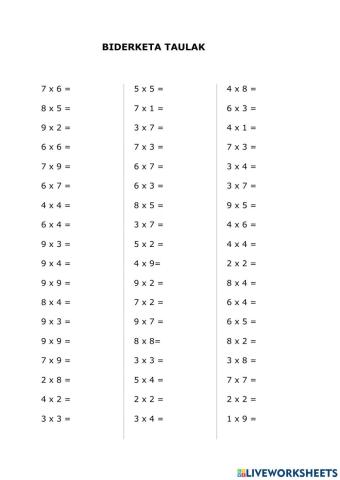 Biderketa taulak (LH3-1)