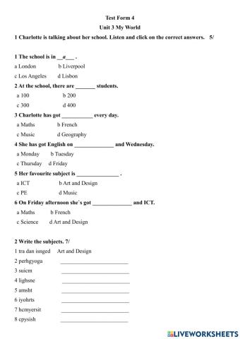 Test Form 4