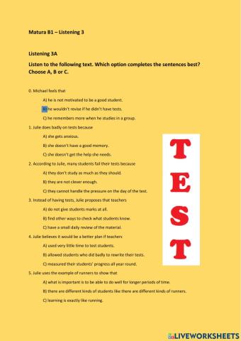 Matura B1 - Listening 3