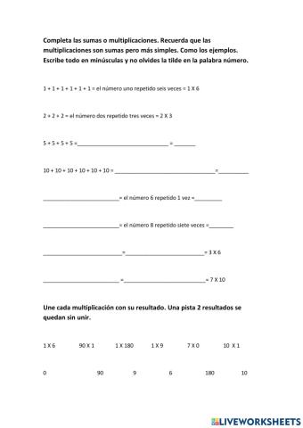 Relación de la suma y la resta
