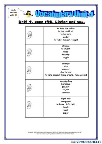 Vocabulary Unit 4 (part 2)