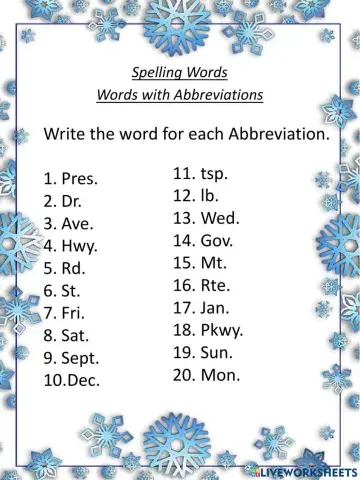Abbreviations