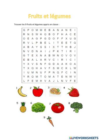 Fruits et légumes