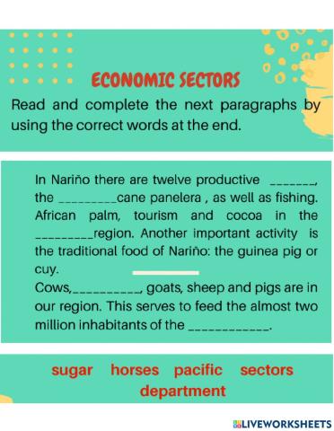 Economic sectors - Nariño