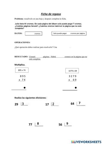 Multiplicaciones y divisiones