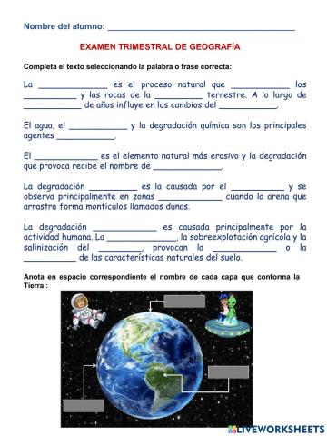 Examen Geografía