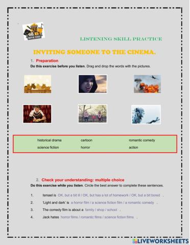 Inviting someone to the cinema