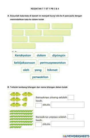 Kegiatan Tema 7 ST 1 Pembelajaran 3 dan 4