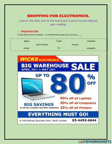 Shopping for electronics