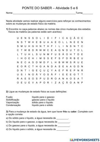 Mudanças de estado físico