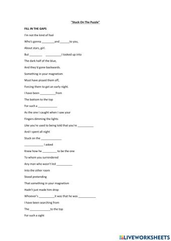 Stuck in the puzzle- alex turner