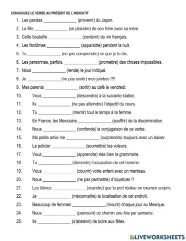 Les verbes du 3ème groupe