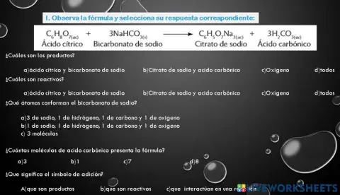 Componentes de una fórmula química