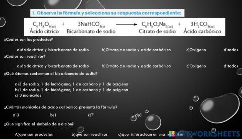 Componentes de una fórmula química