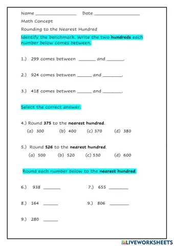Rounding to the Nearest Hundred