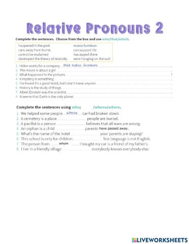 Relative Pronouns 2