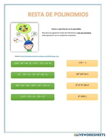 Ejercicios Resta de Polinomios