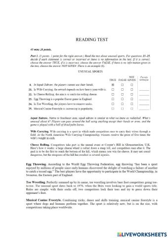 Reading - Intermediate