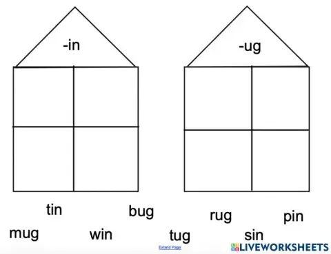 In and Ug word families