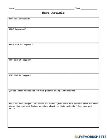 News Article Handout