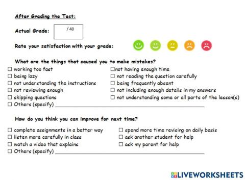 After test Reflection