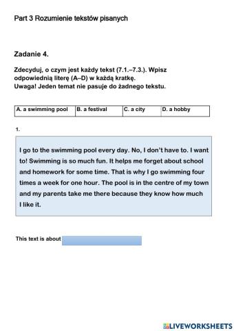 czytanie ze zrozumieniem klasa 6