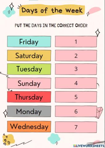 Days of the week