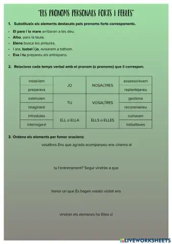Pronoms personals forts i febles
