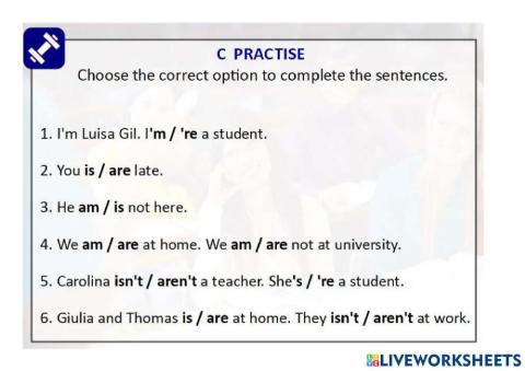 Verb tobe - affirmative-negative