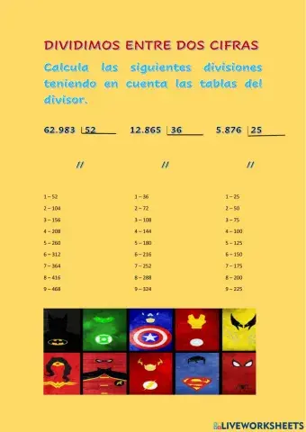 Divisiones de dos cifras