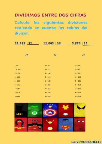 Divisiones de dos cifras