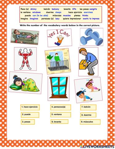 La Chica del Balcón Vocabulary